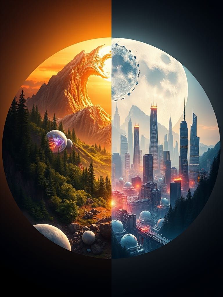 Harmonious Balance: Yin Yang in Hyperrealistic Splendor