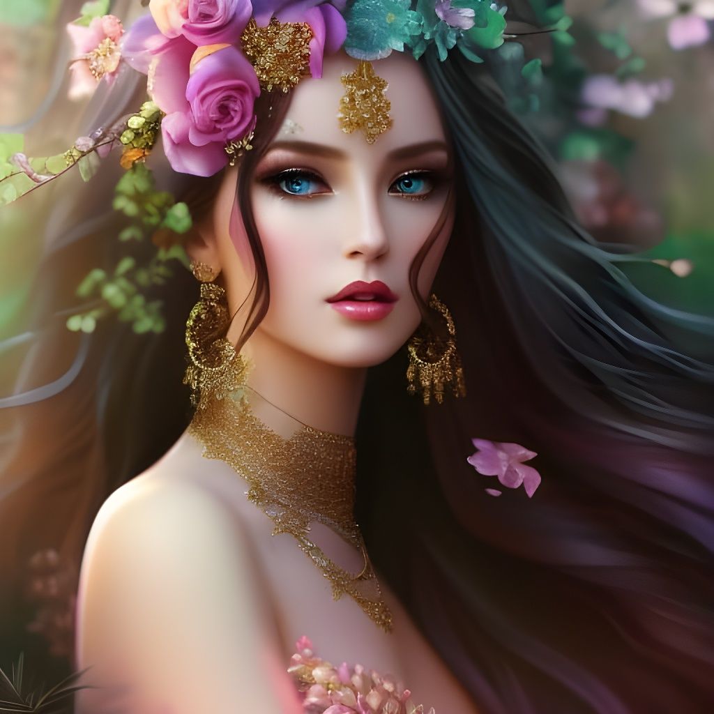 Flower Queen AI Generated Artwork NightCafe Creator