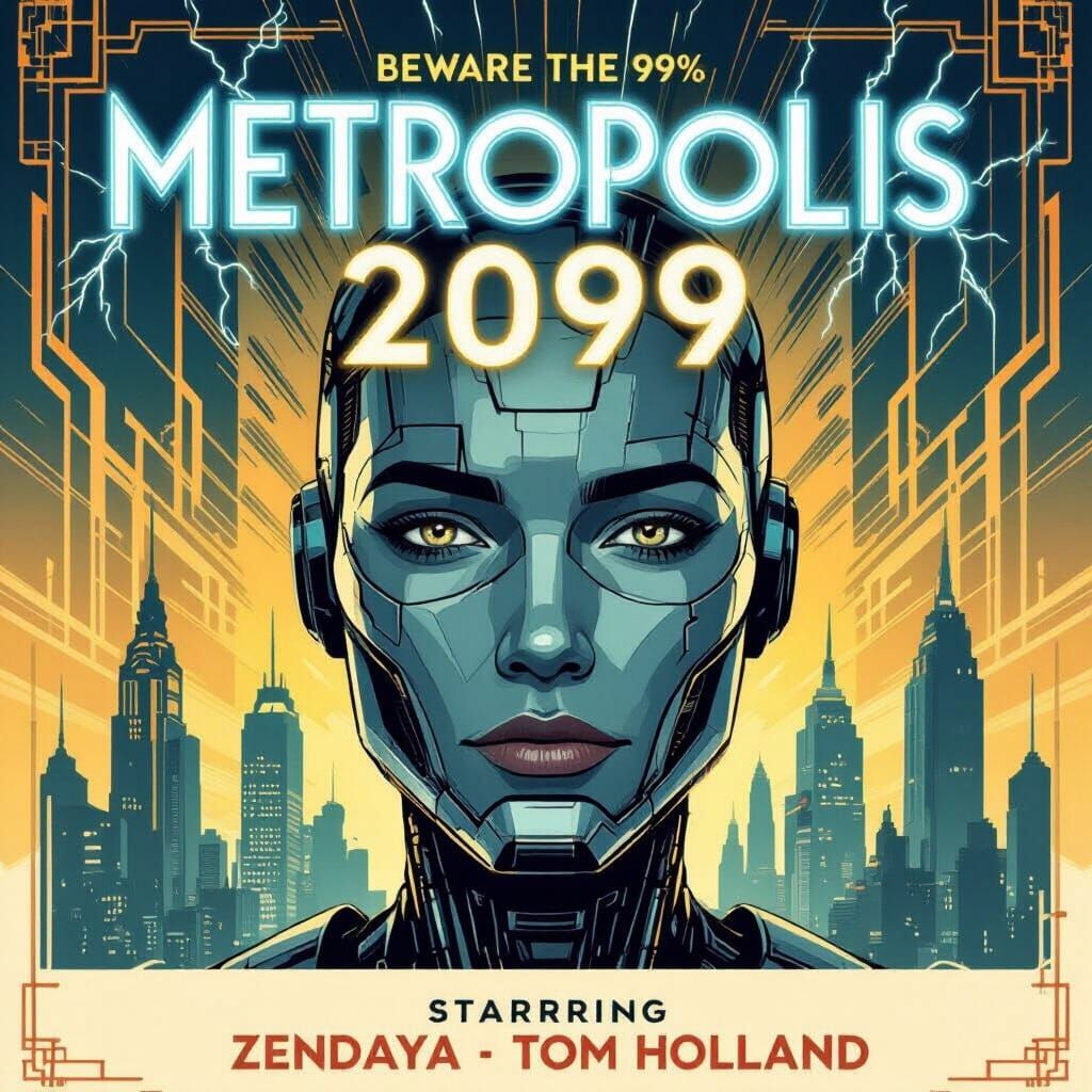 Re-Make of the classic movie Metropolis...Metropolis 2099  by @Khumbu