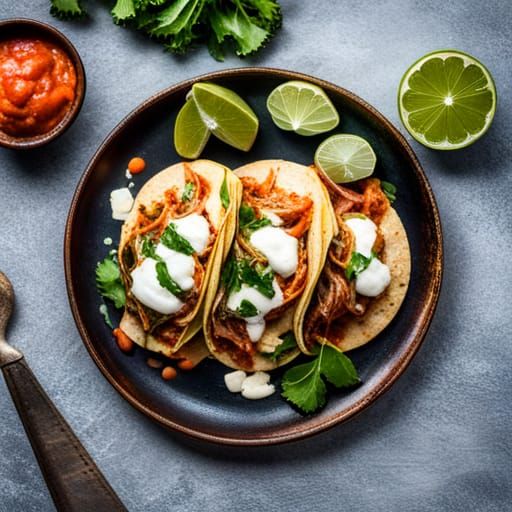 Southern Collard Green Tacos with chipotle sauce and mozzare...