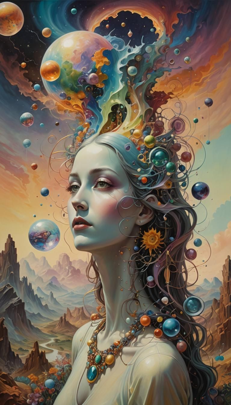 Ethereal Optimistic Symbolism in Surreal Iridescent Hues