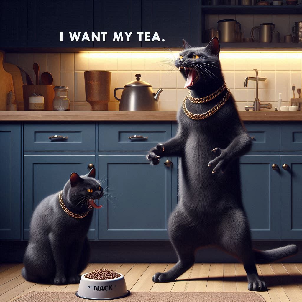 Sociopath cat wants tea
