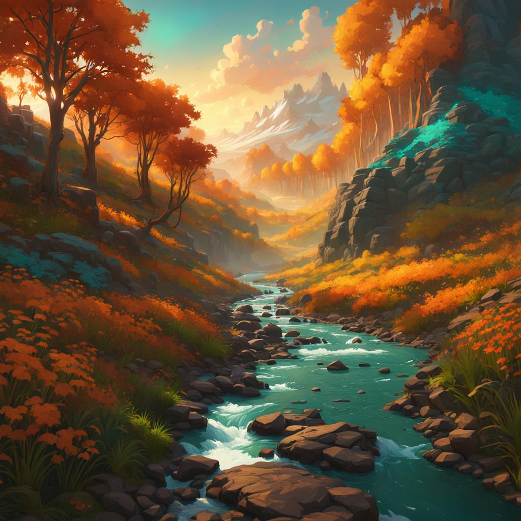 dirt trail through a river valley