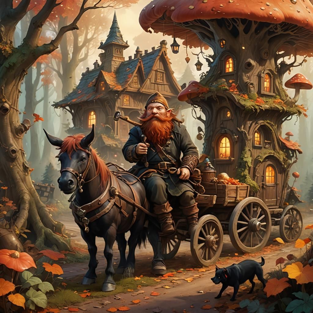 Dwarf with a large bushy long beard.  by @Ann