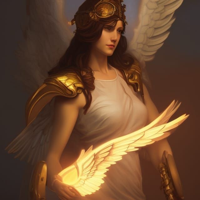 Winged Athena Carrying Light AI Generated Artwork NightCafe Creator