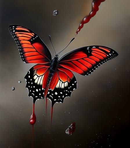 Bleeding Butterfly - AI Generated Artwork - NightCafe Creator