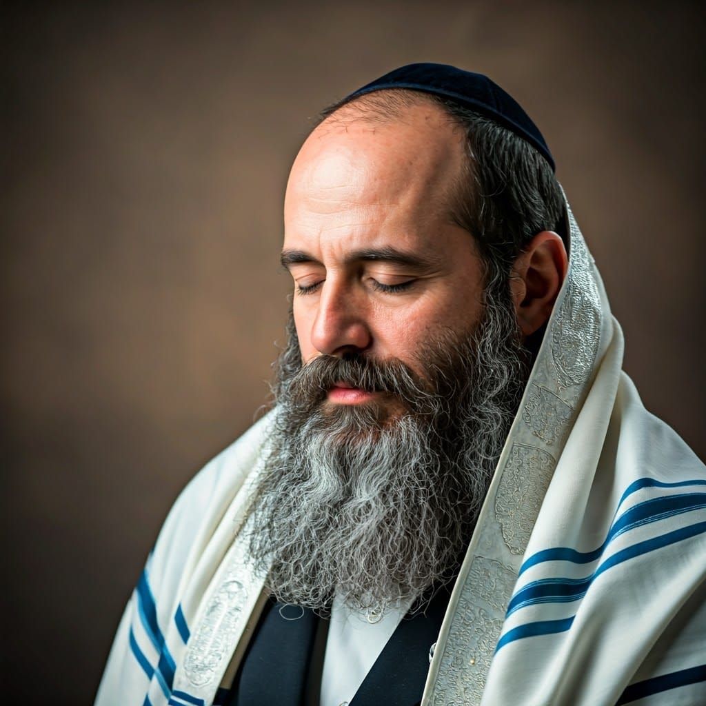 Rabbi in Contemplative Prayer, a Portrait of Inner Reflectio...