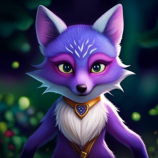 Mystical Purple Fox - Ai Generated Artwork - Nightcafe Creator