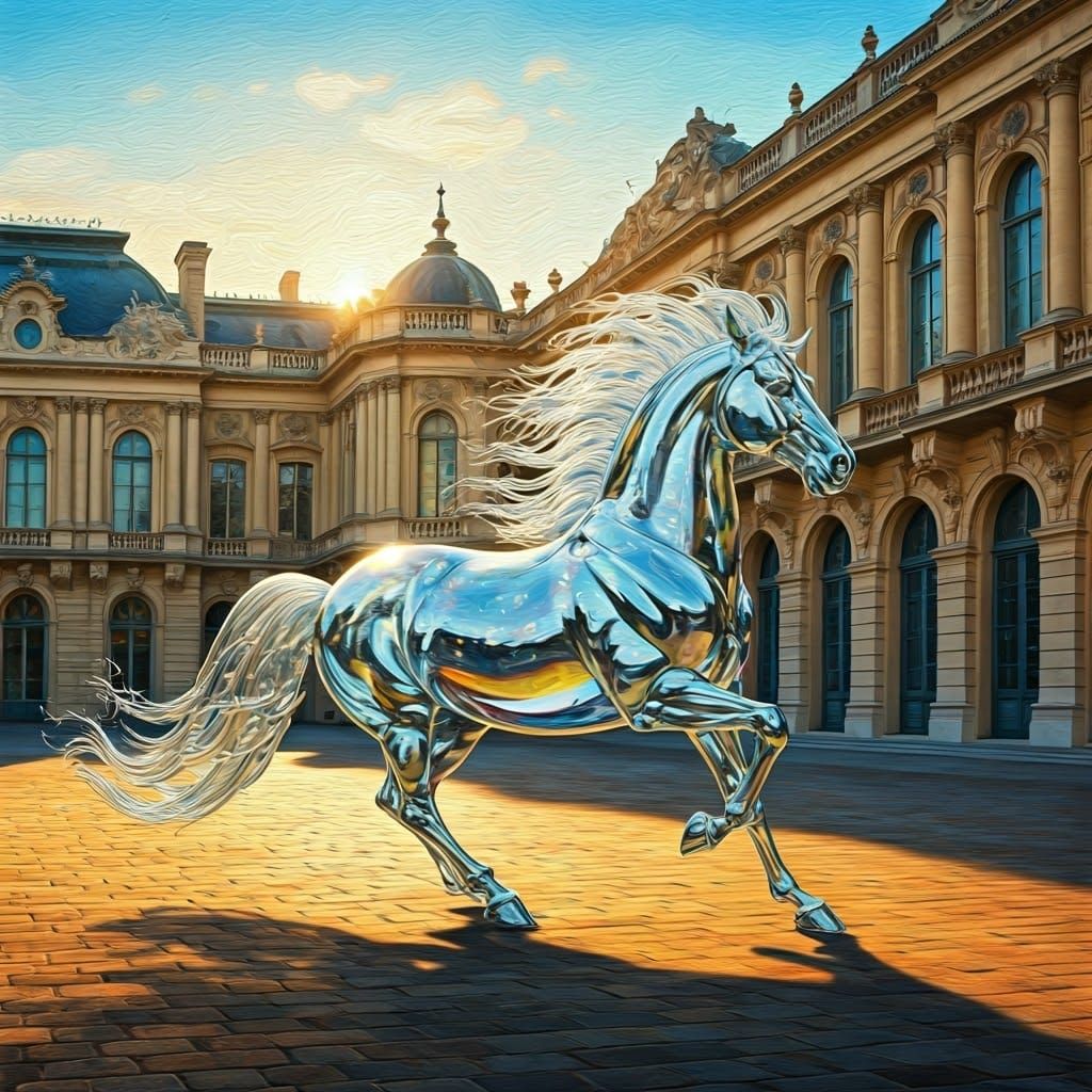 Glass Horse Galloping Down Baroque Avenue