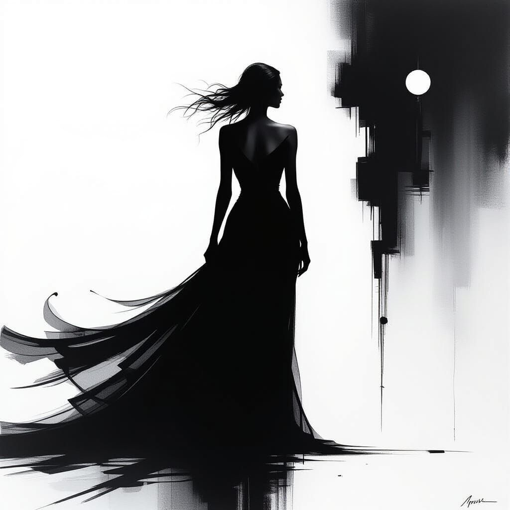 Black white Space Noir film  by @Kari