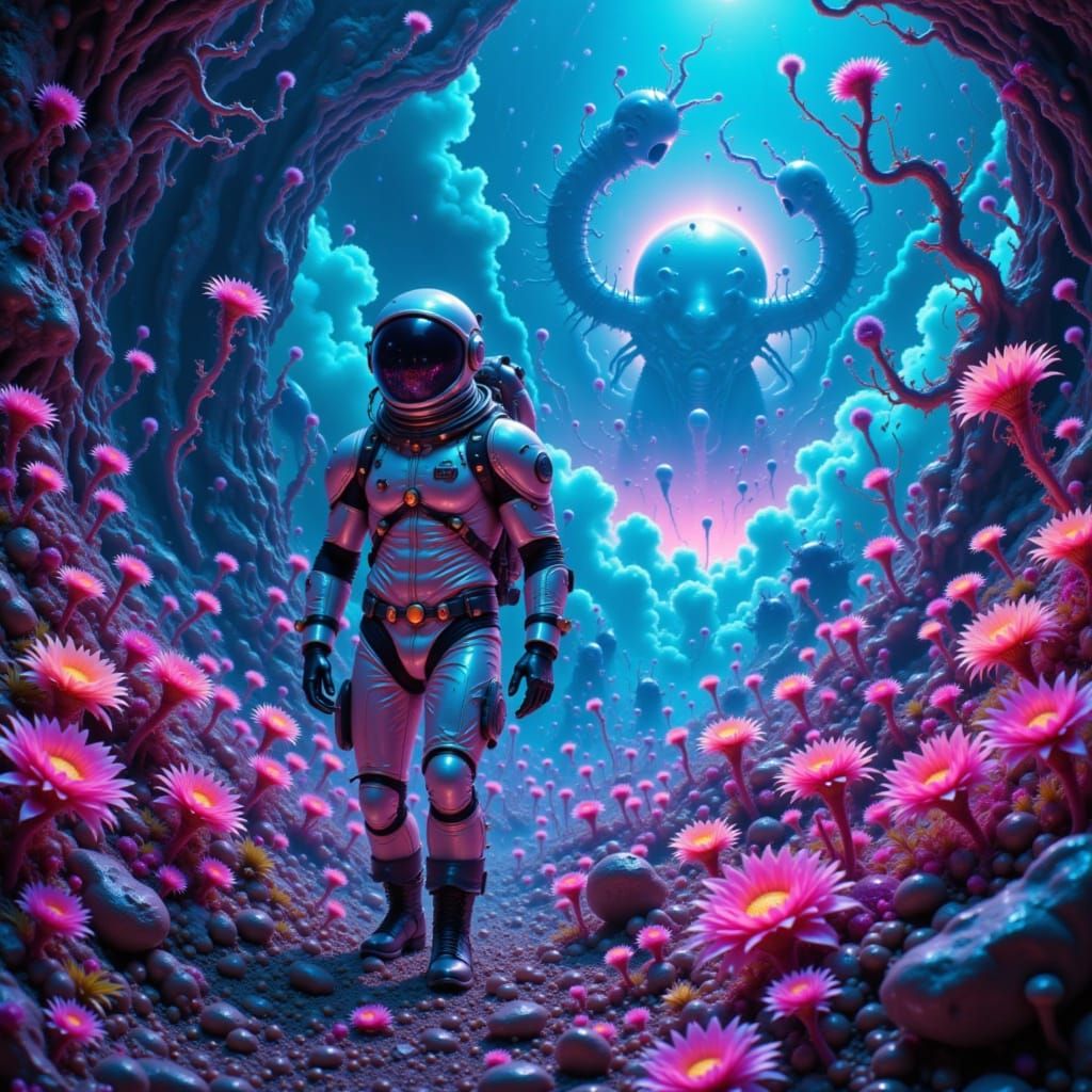 Exploring an alien world <lora:Different world:1.0> 