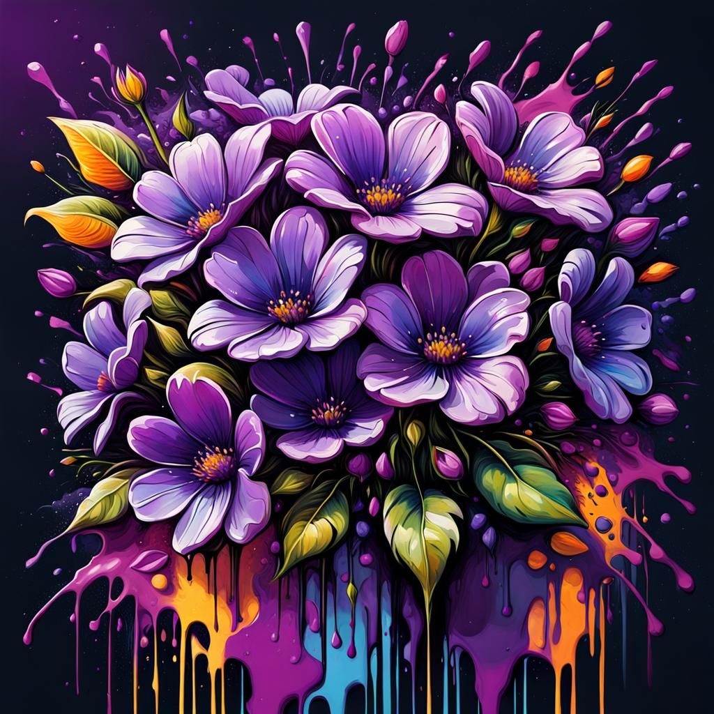 bouquet of purple flowers