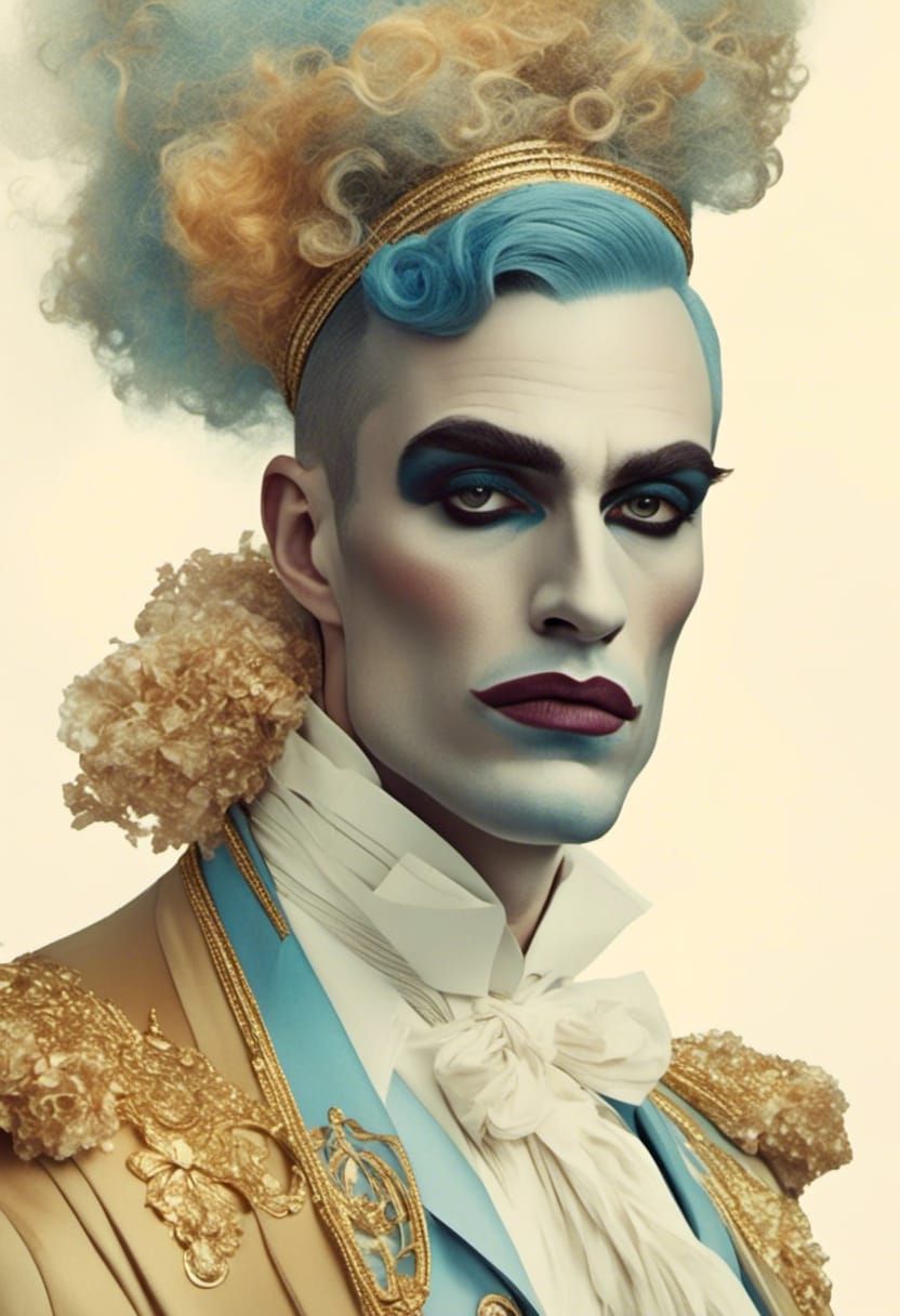 A handsome French drag king in the style of <lora:Drag Poste...