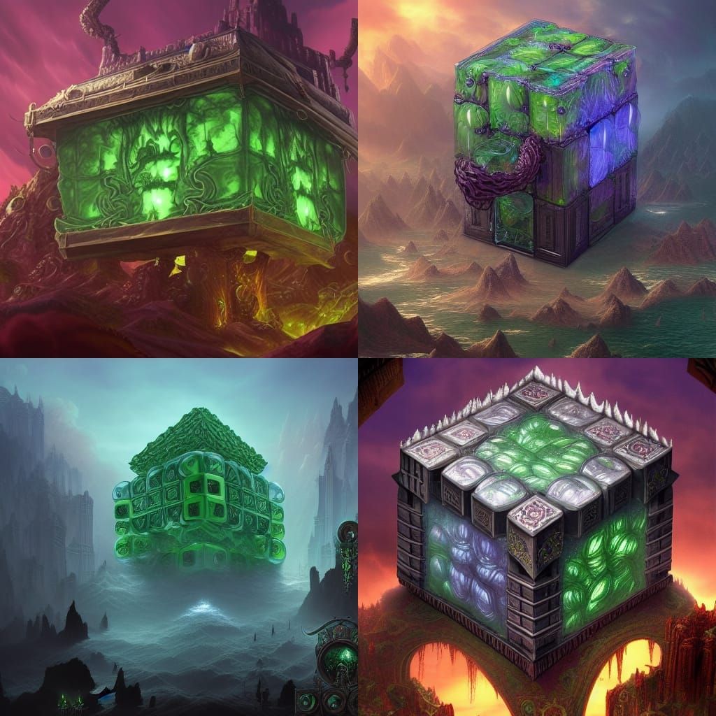Final boss gelatinous cube AI Generated Artwork NightCafe Creator