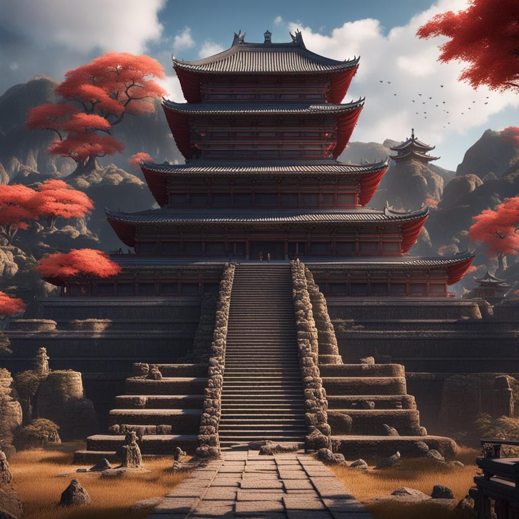 Mix between Teotihuacan and Ancient Kyoto