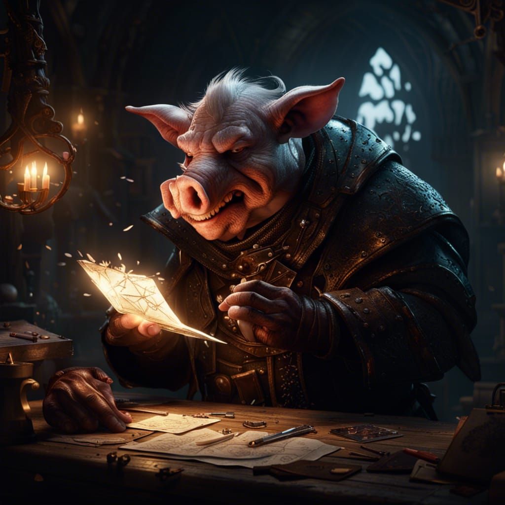 John Pork sending a message AI Generated Artwork NightCafe Creator