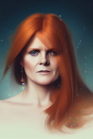 Sarah Ferguson Duchess of York head and shoulders portrait, ...