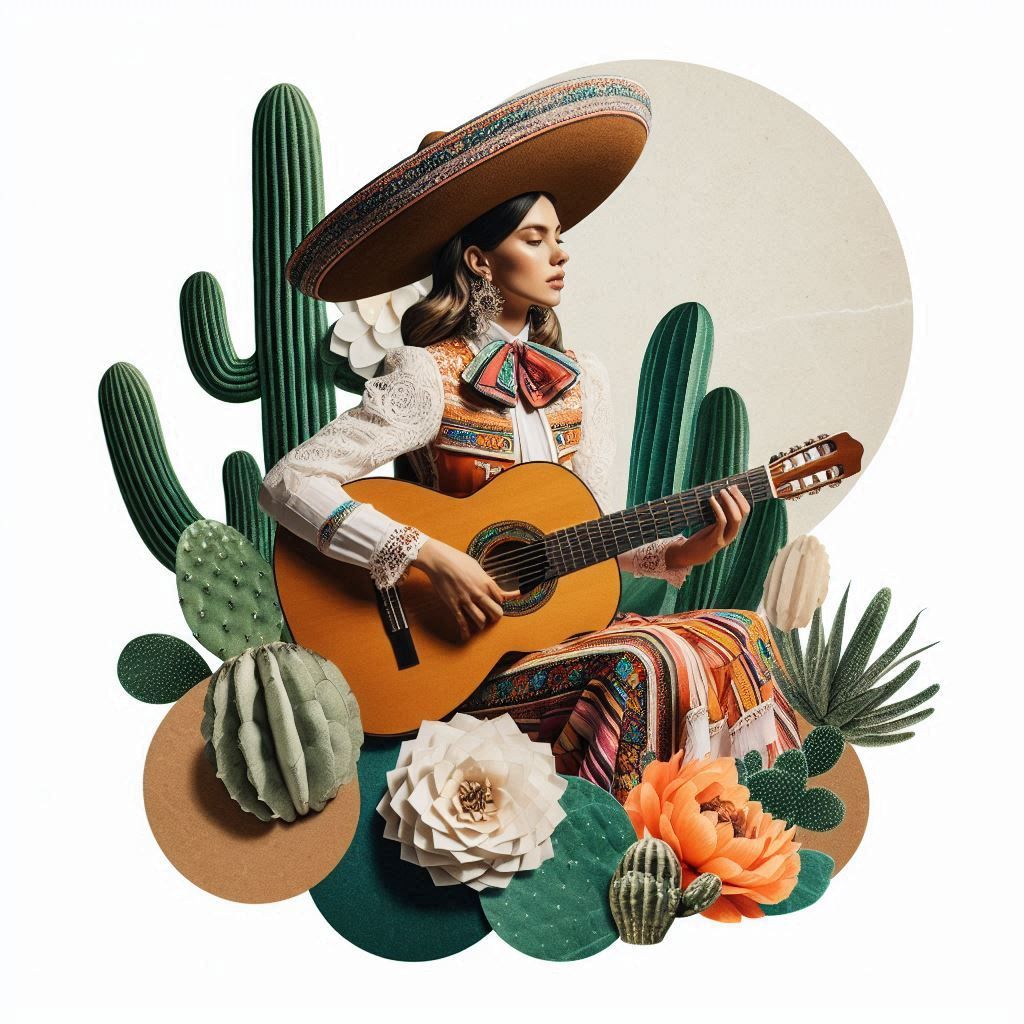 mariachi guitarist playing an acoustic guitar