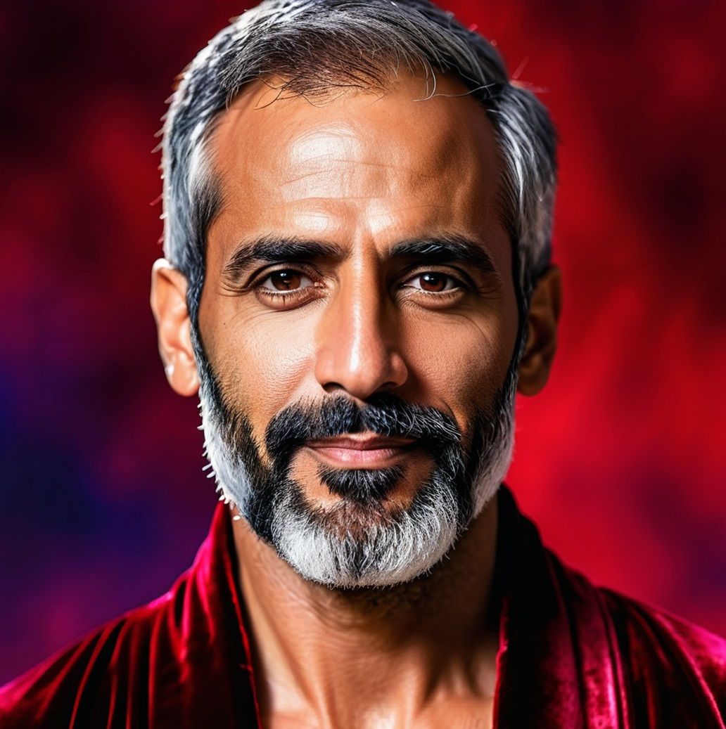 A gorgeous silver-bearded daddy