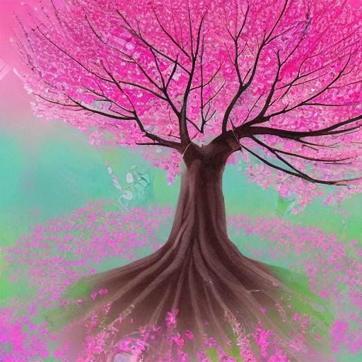 cherry blossom tree - AI Generated Artwork - NightCafe Creator