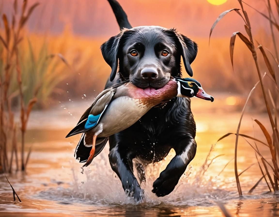 Black Lab Retrieving 