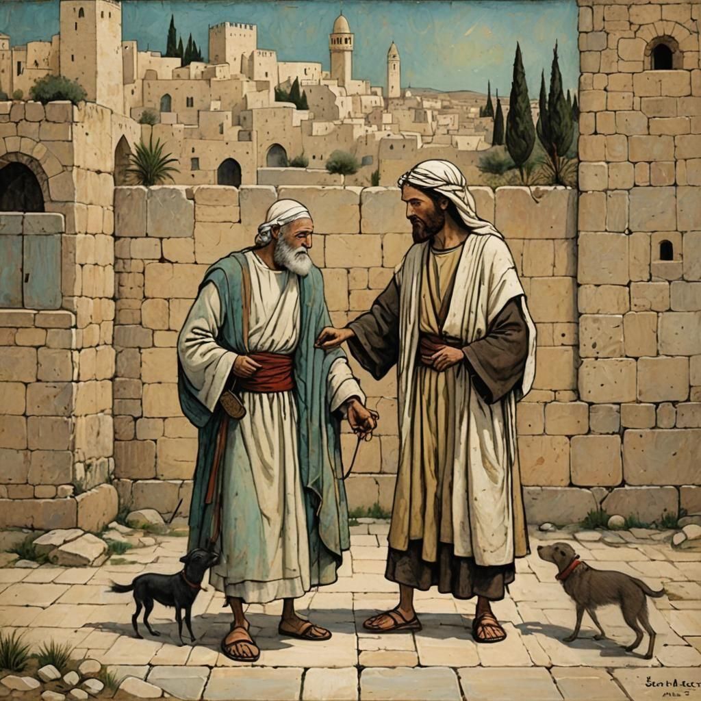 ancient Jerusalem, Jesus heals a blind man