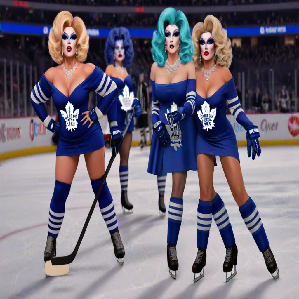 Drag Queens Playing Ice Hockey for Toronto Maple Leafs at Sc...