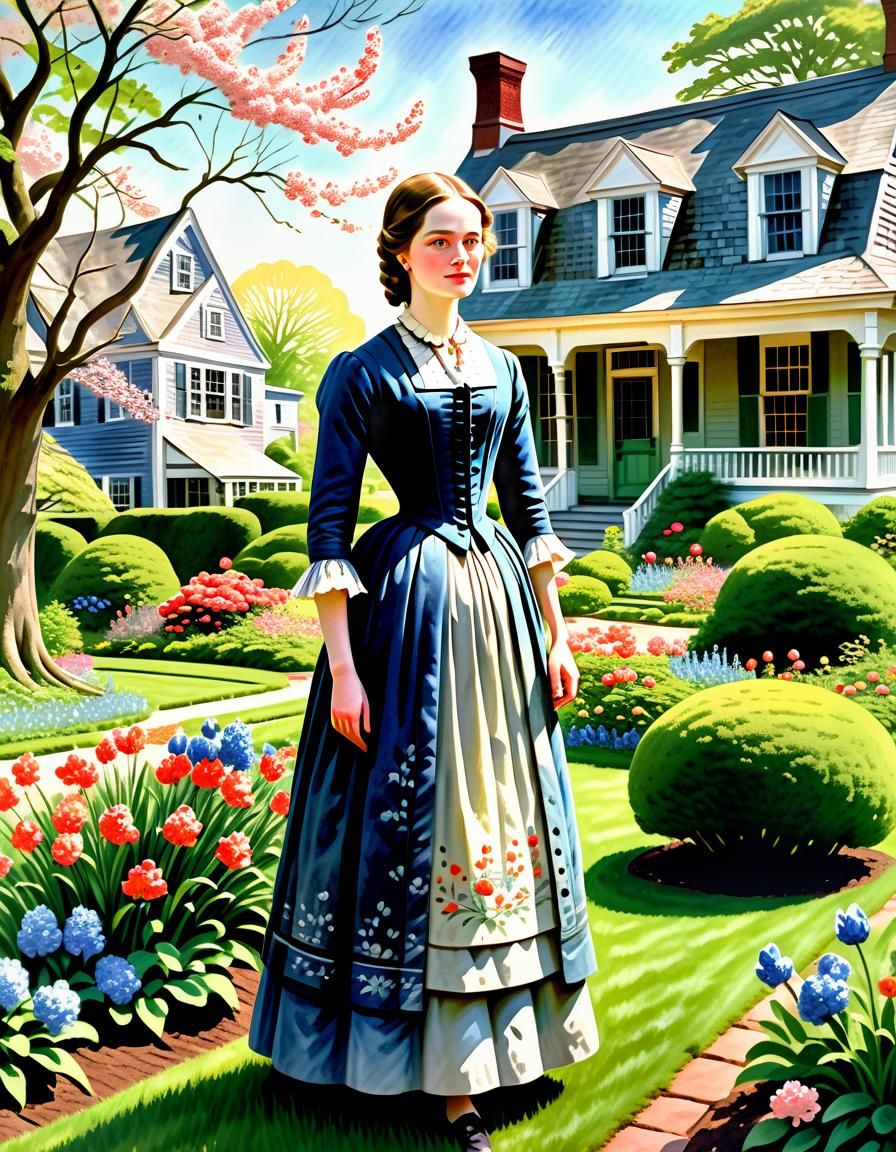 A woman in New England, 1600s. (3)