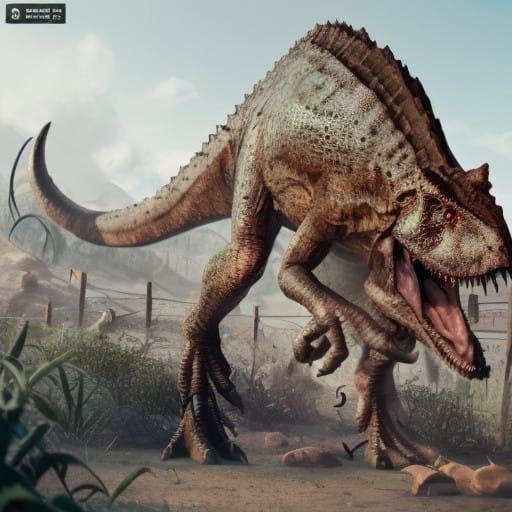 Tyrannosaurus Rex Roars in Primal Intensity