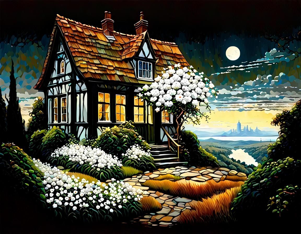 Blossoms Under A Full Moon