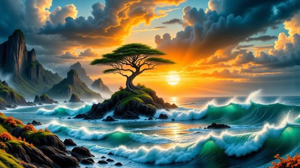 A lone, ancient tree