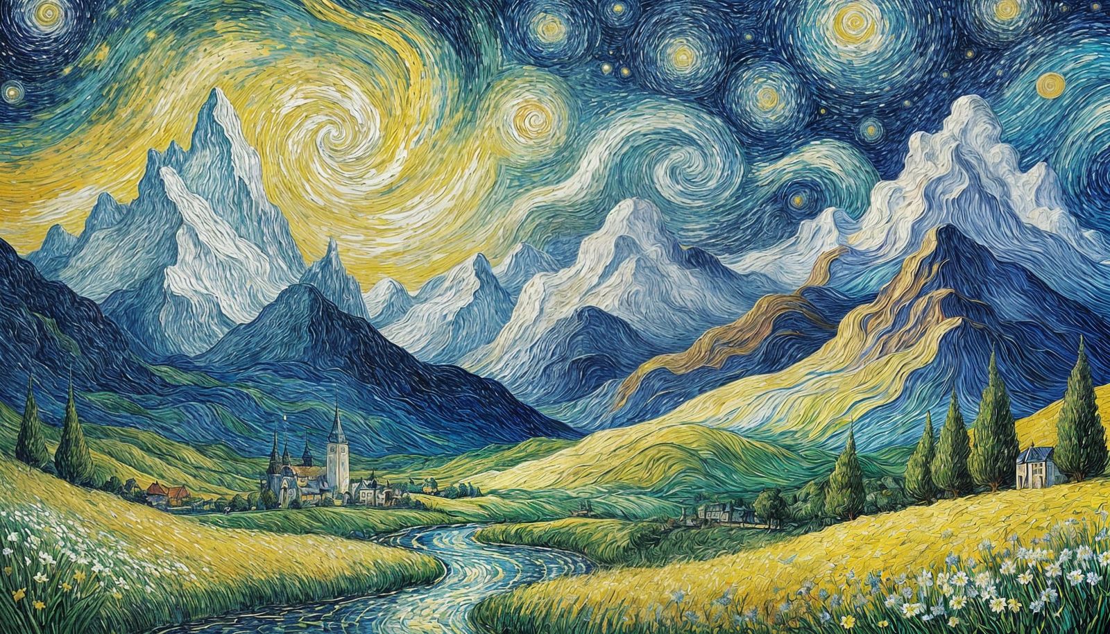 Alpine Starry Night  by @Lorem