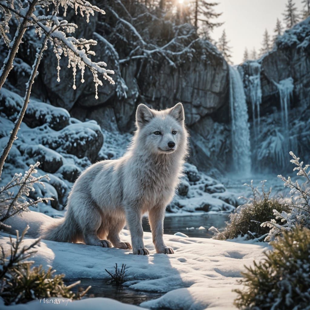 Arctic Fox Winter Wonderland  by @CrystalAnimal