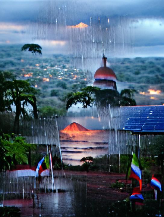 Nicaragua in the rain at sundown