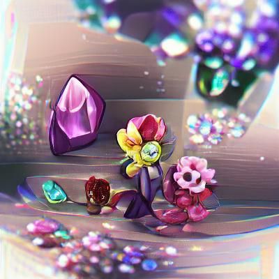 flowers and gems