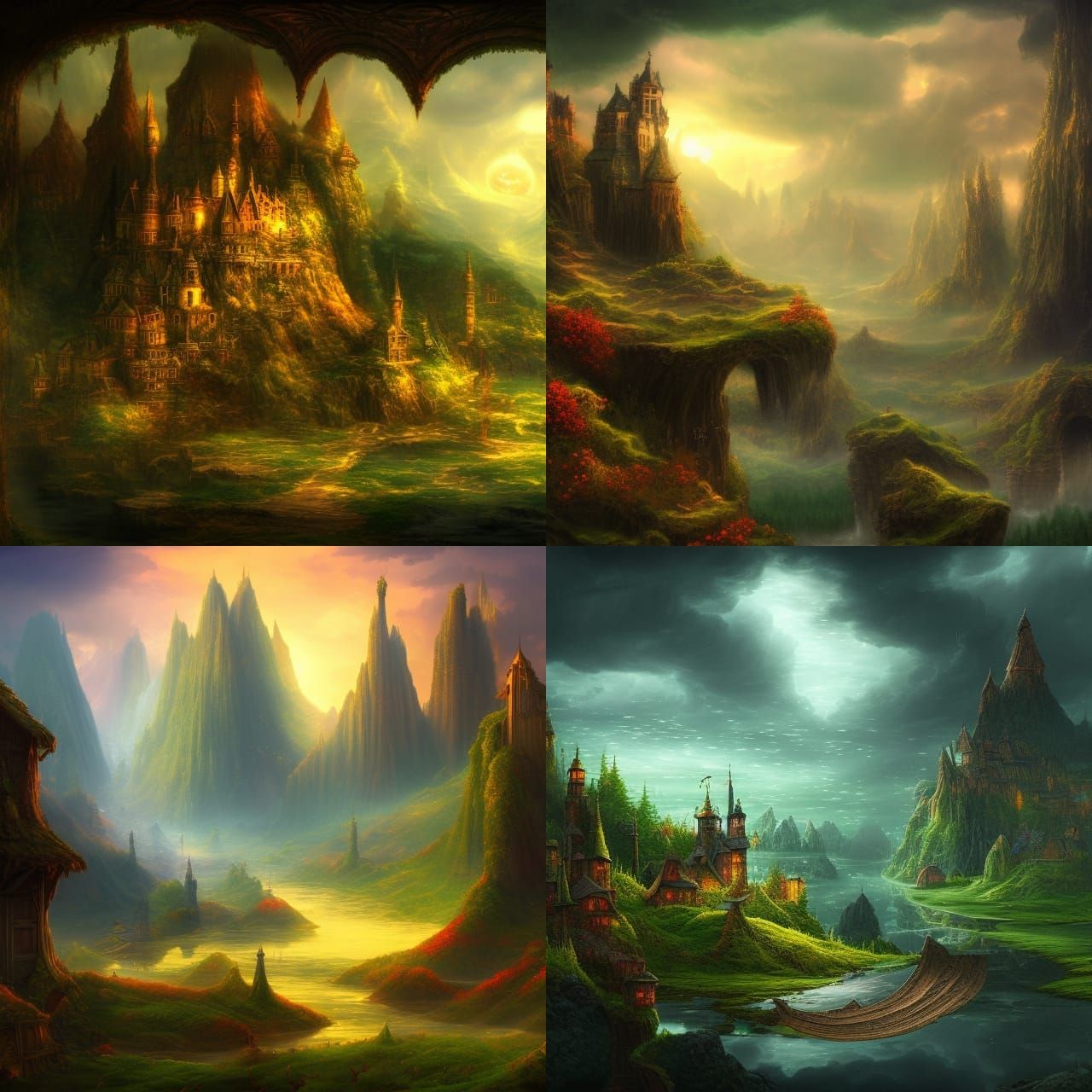 Fantasy landscape in a bottle