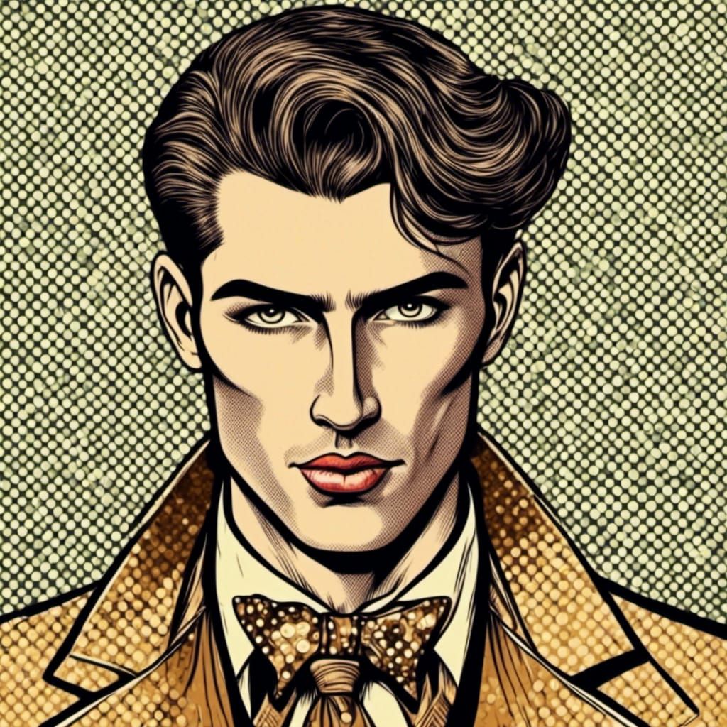  <lora:40s pop fusion:1.0> 40s pop fusion brunette man 