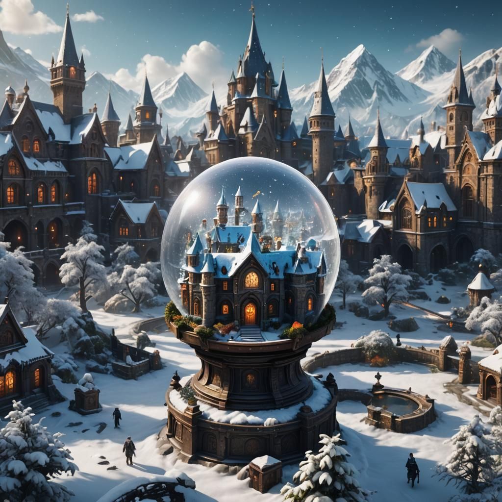Snow globe of an Arcane university