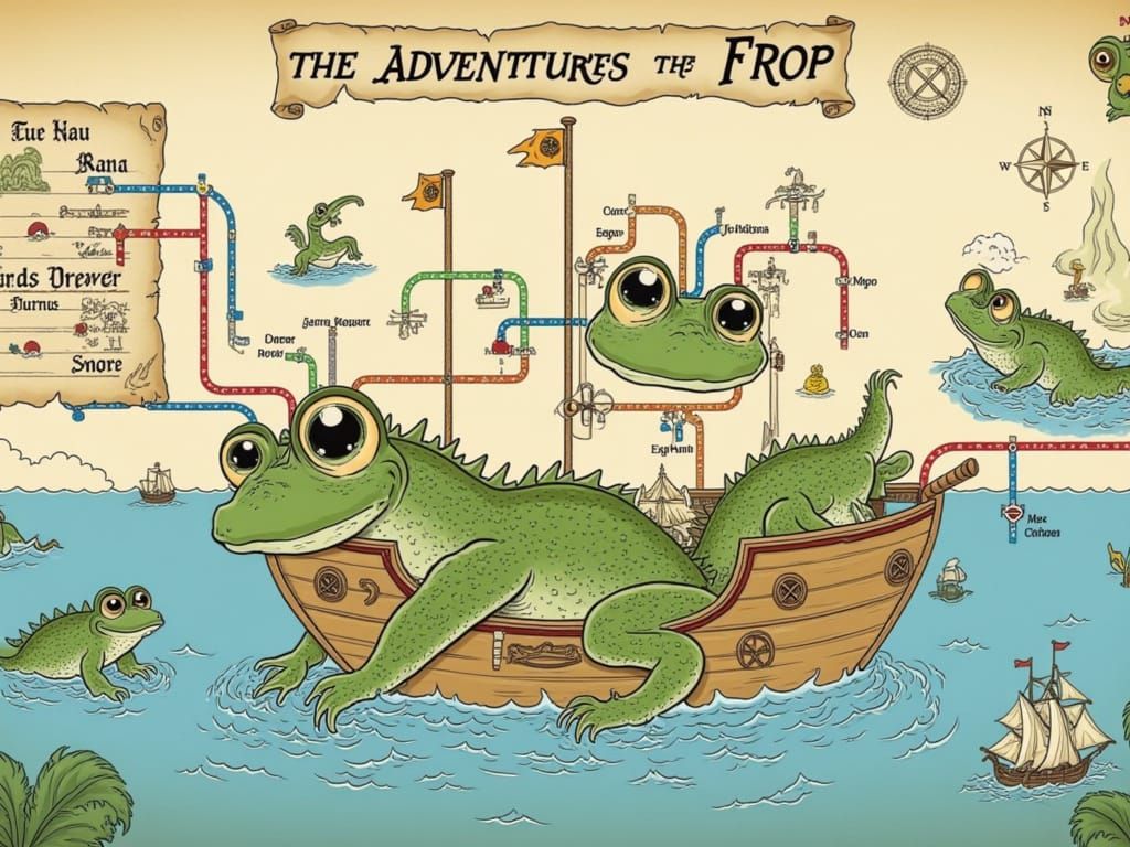 <lora:yohometro:1.0> The Adventurous Pepe the frog
