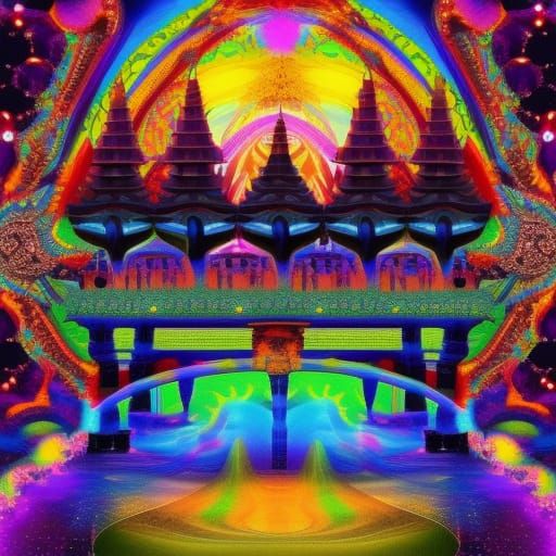 Psychedelic fantasy castle