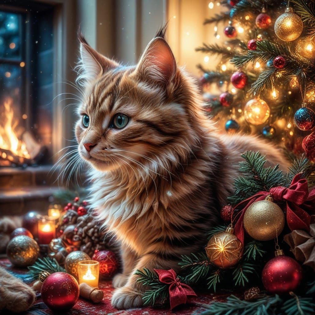 Kitten's Christmas Eve Nap 🎄🐈