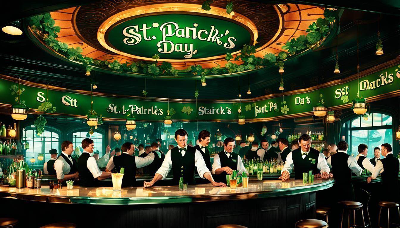 Barmen getting ready for paddy's day festivities