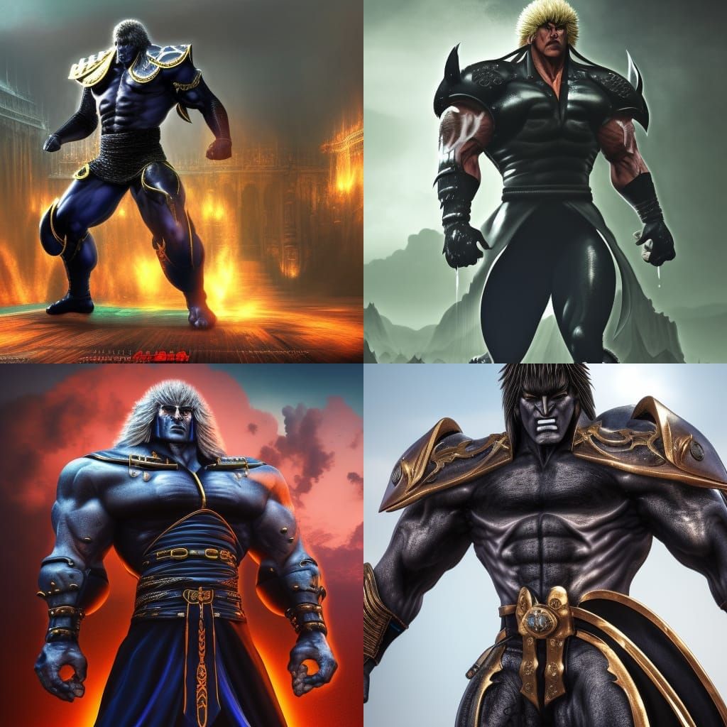 Hokuto no ken big boss villain with full armor and sinister ...