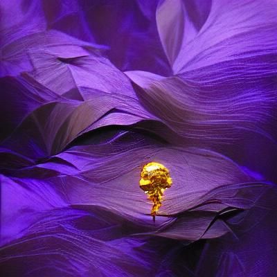 golden flower in a purple forrest