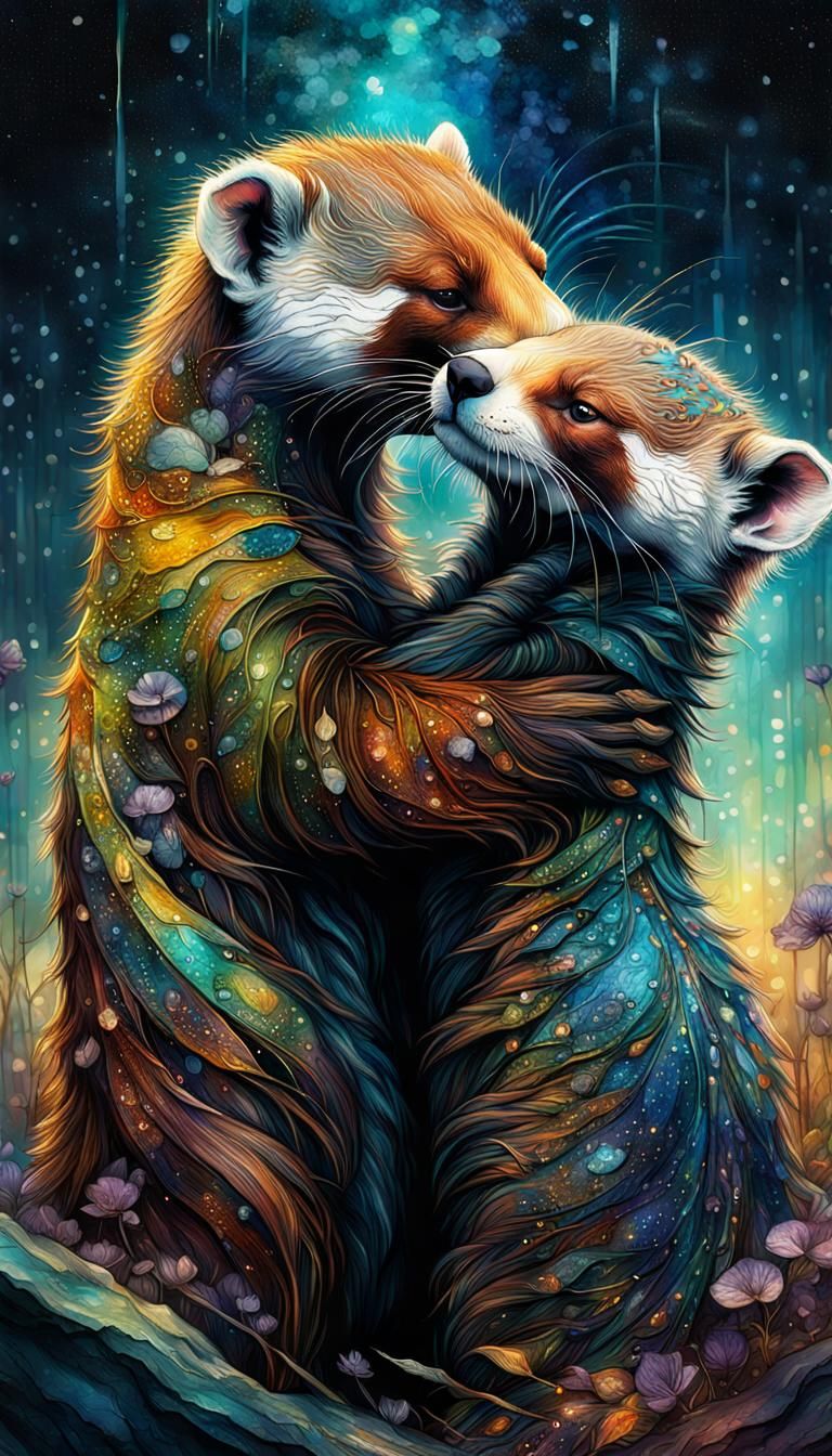 A little Weasle kissing