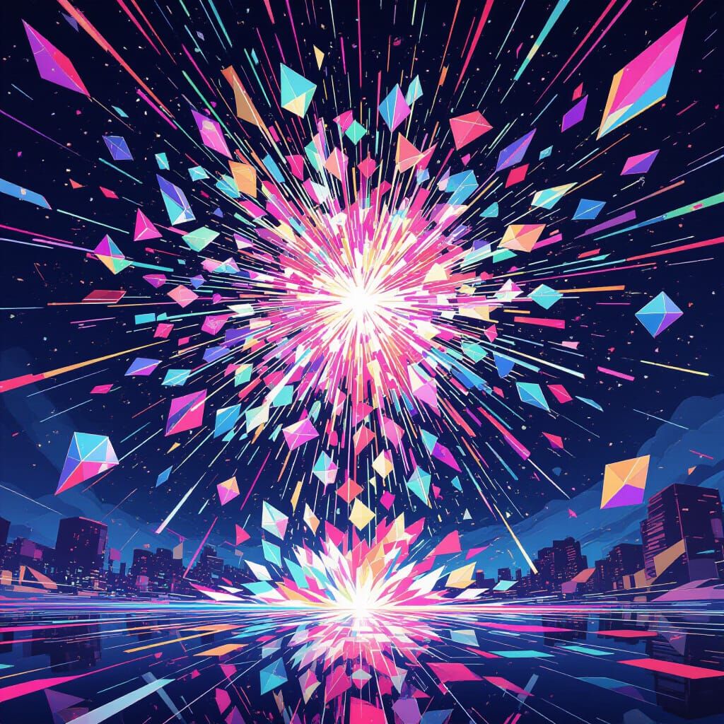 Abstract Joy and Nostalgia Cascade of Shapes