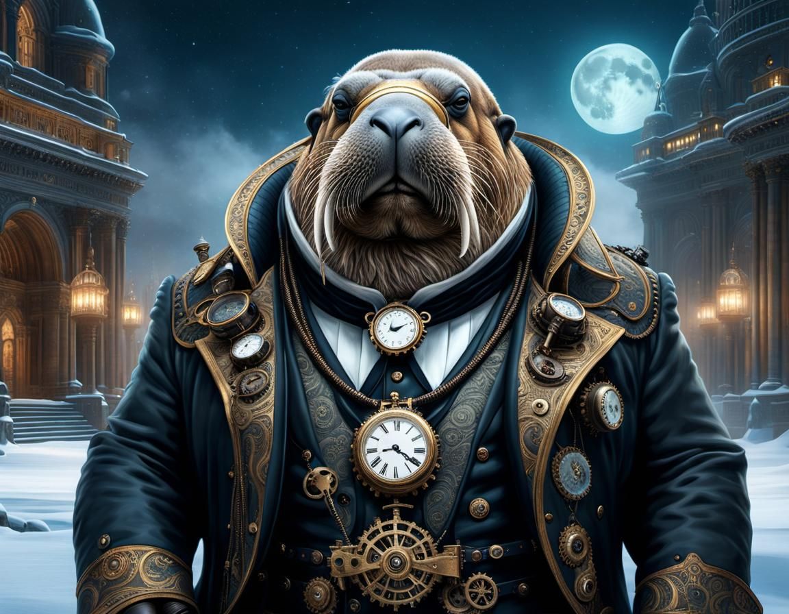 Steampunk Walrus in Winter Palace - AI Generated Artwork - NightCafe ...