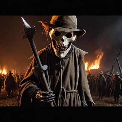 Evil army of scarecrows