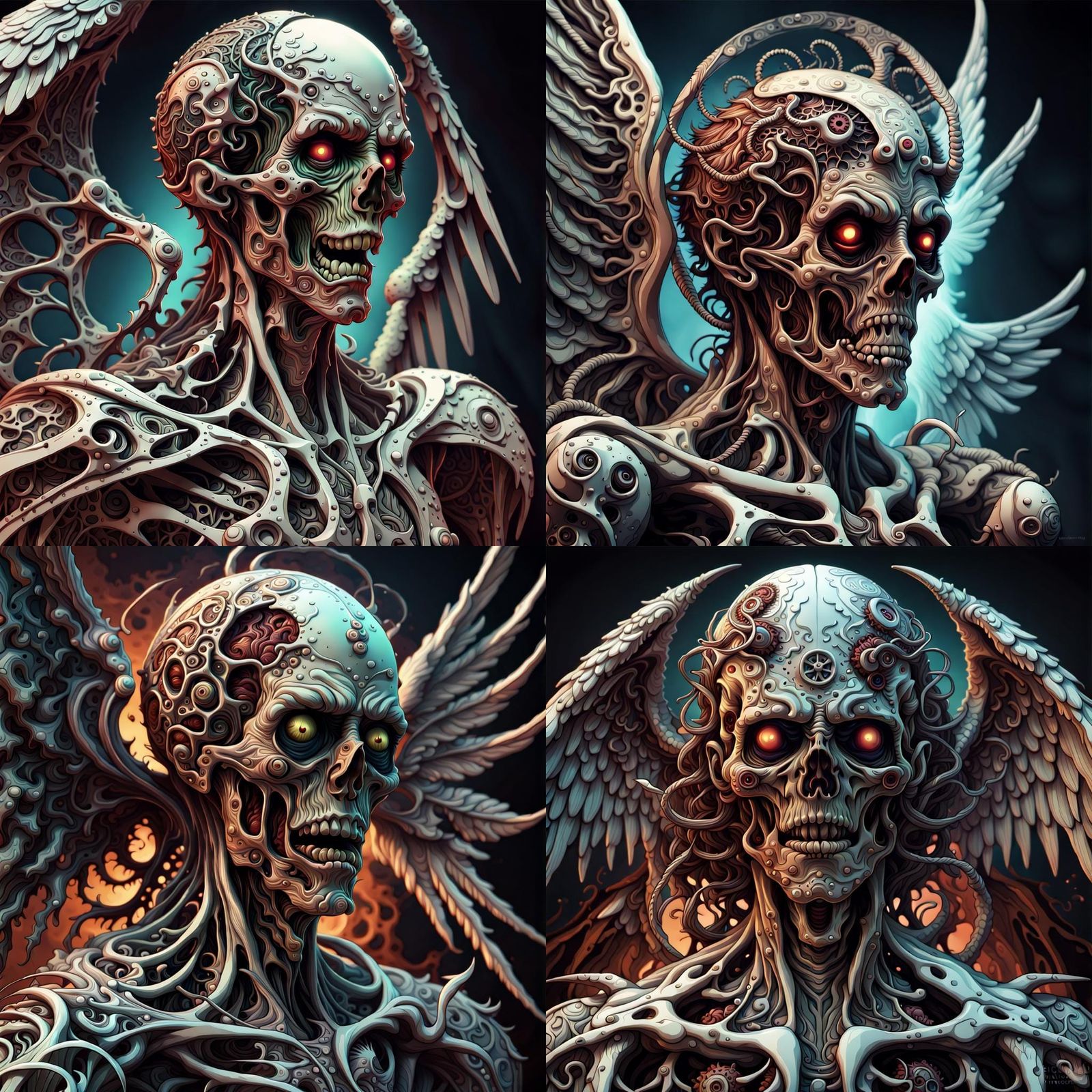 Zombie Plague Doctor as Angel of Death in Fractal Art