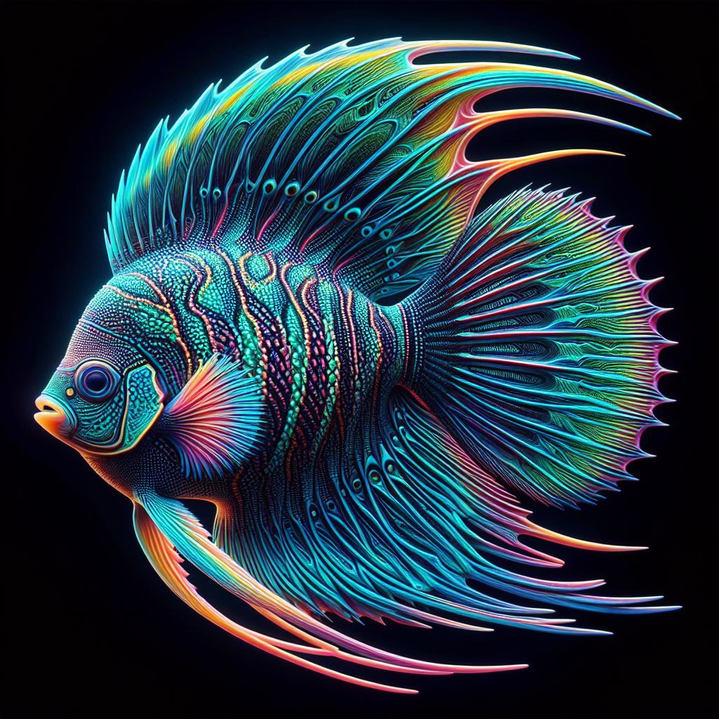 Neon Angel Fish - AI Generated Artwork - NightCafe Creator